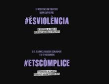 Cartell de la campanya “Ni agressor, ni còmplice. Atura les violències masclistes”